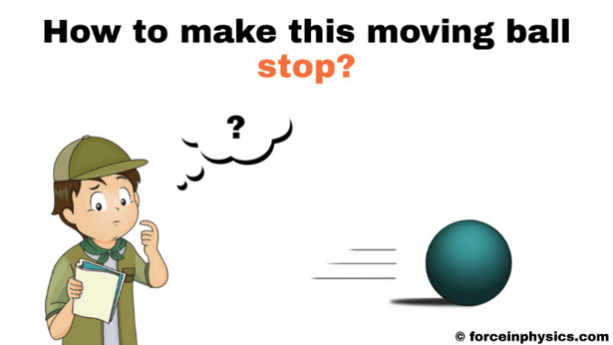 Examples of force in everyday life - A force can stop the moving ball