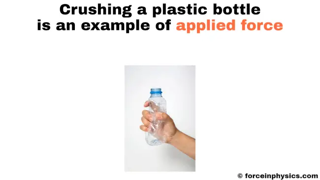 Applied force meaning - Crushing a plastic bottle