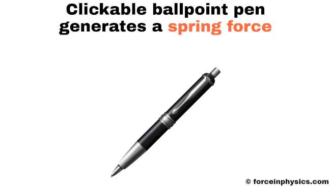 Example of spring force - Clickable ballpoint pen
