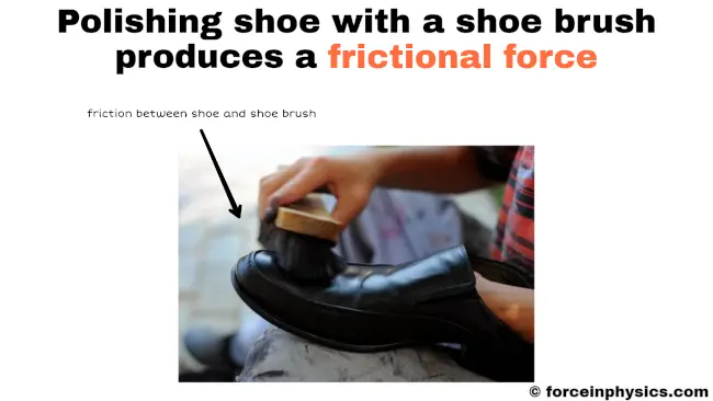 Frictional force example - Polishing shoe with a shoe brush
