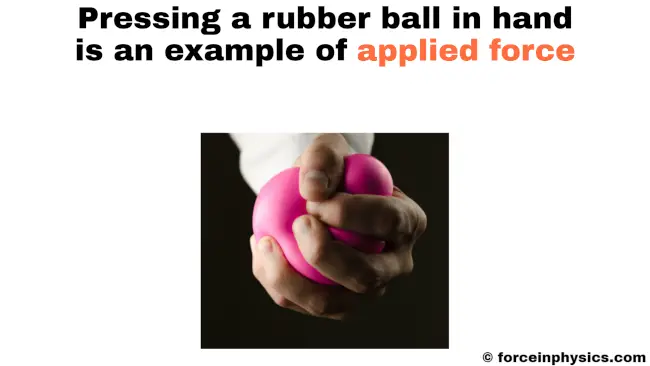 Meaning of applied force - Pressing a rubber ball in hand