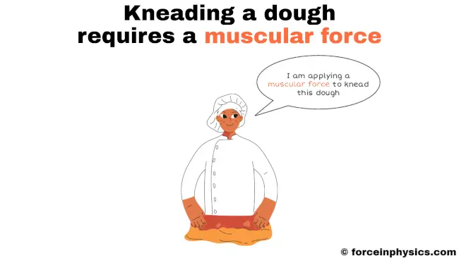 Meaning of muscular force - Kneading a dough