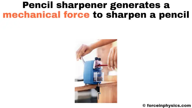 Mechanical force example in daily life - Sharpening a pencil